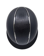 Tipperary Windsor with MIPS Wide Brim Helmet - Matte Black Shell, Smoked Chrome Trim, Croco Top