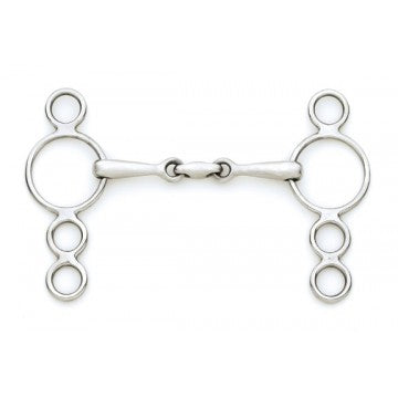 Centaur Stainless Steel Small Cheek 3-Ring Gag with Center Peanut