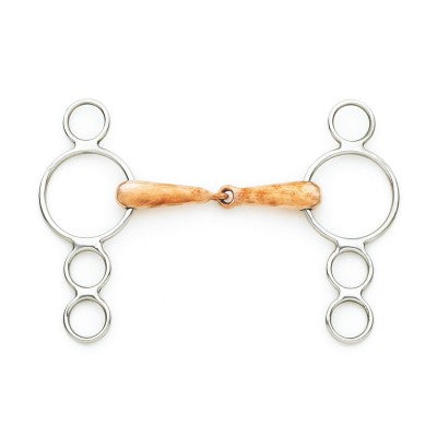 Centaur 3 Ring Gag Jointed Copper Hollow Mouth