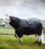 Horseware Rambo Supreme 1680D (200g Medium) Turnout Blanket - Black/Orange/Tan