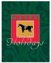 Horse Hollow Press Christmas Card: Antique Horse with Green Filigree