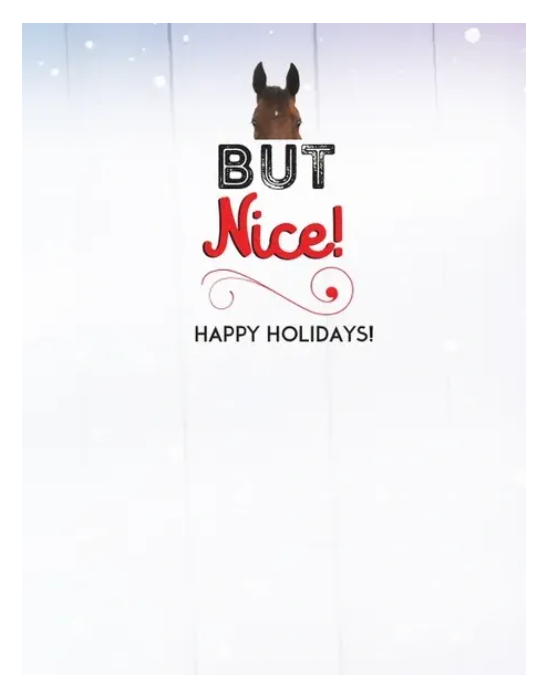Horse Hollow Press Christmas Card: Naughty Horse